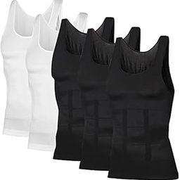 Ubervia Men Body Shaper Tummy Sha g Vest Tight Fit Undershirt Tank-Tops-Layfoo-image-45