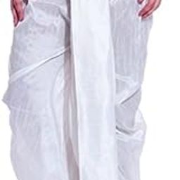 Men's Luxury White Silk Blend Ready To Wear Dhoti_Free Sizw-picture-9