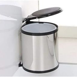 DBR Stainless Steel Auto Lid Pedal Dustbin/Garbage Bin with (9 LTR .) Silver & Black, Modular Kitchen Hardware & Accessories-picture-28