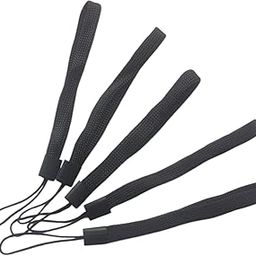Hand Held Black Strap Designed for Cell Phone Cases Keys Cameras, Oximeter, ID Quick Lanyard String Pack of 5 (NOTE THIS IS NOT FOR WEARING ON WRIST)-46