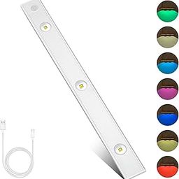 MERTTURM® Motion Sensor Cabinet Light with 7 Colors, Wireless Rechargeable Dimmable Romantic Led RGB Strip Light for Family Atmosphere, Magnetic Install for Home Cupboard Closet-image-20