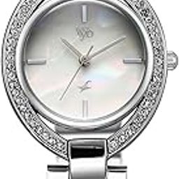 Fastrack Vyb Quartz Analog MOP Dial Steel Sheet Metal Strap Watch for Women-FV60043SM01W-image-48