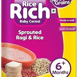 Manna Baby Cereal. No added sugar, baby food safe for 6-24 months, BIS Approved cereal based complimentary food, sprouted millets & pulses for easy digestion. Allergen Free. Sprouted Ragi & Rice 200g-image-91