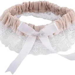 ujeavette 3xWedding Bridal Elastic Burlap Lace Flower Leg Garter with Bow Thigh Ring-picture-15