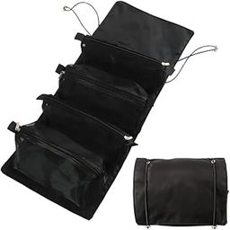 The Stitch Tale Travel Toiletry Bag, Makeup Pouch for Travelling, Toiletry Pouch for Women Makeup Organizer Pouch, Travel Makeup Organizer for Lipstick and Other Cosmetic Accessories, Black-image-87
