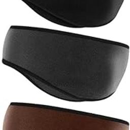 2 Pieces Ear Warmer Headbands Fleece Winter Headbands for Adult Kids Winter Using (Black, Navy Blue)-image-91
