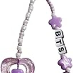 BTS Purple Beaded Handmade Phone Charm Lanyard for BTS Army-32