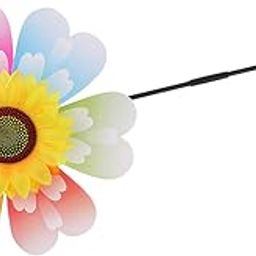 Beautiful Sunflower Windmill Wind Whirligig Kids Beach Lawn Toy Outdoor Fun Nursery Venue Décor Random Pattern-image-21