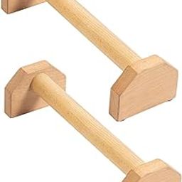 CALANDIS™ 2x Pushup Stands Supports Comfortable Wooden Parallettes for Sports Gym L | Push Up Stands | Strength Training | Fitness Running & Yoga-30