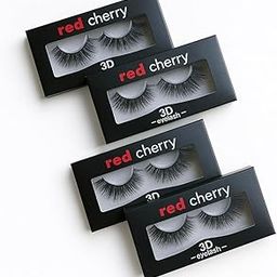 Red Cherry 3D Eyelashes Pack of 4 Pairs | Natural Look, Lightweight & Reusable False Eyelashes for Women & Girls | Soft, Comfortable & Quality Palak Extensions for All Eye Shapes-32