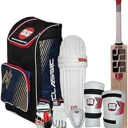 SS Wood IB Complete Kashmiri Willow Cricket Kit With Helmet And Leather Ball Multicolour (Small Boys)-image-8