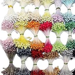Mixed Coloured Pearl Shining Artificial Stamens Pollens for Crafts Flower Making Pack of 500 pcs.-image-3