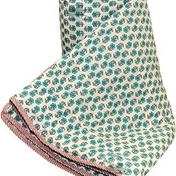 AARMOZY Traditional Polycotton Razai Lightweight Cotton Quilt Single Bed Rajai All Season Blanket - Green (55X85 INCH)-image-72