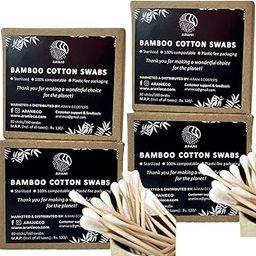 Arani Eco Bamboo Cotton Earbuds Swabs (4 pack) | For Adults For Baby | For Face Cleaning | For Ear | Makeup-45