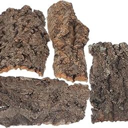 Reptile Bark Terrarium Decor, 4 Pieces, Teak Wood Flat Bedding for Bearded Dragon Lizard Geckos Tortoise, 8-14 cm-30