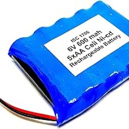 INVENTO 6V 600 mAh Polymer Ni-Cd Rechargeable 5 AA Cell Battery Pack for cordless phone Toy Car DIY Project-30