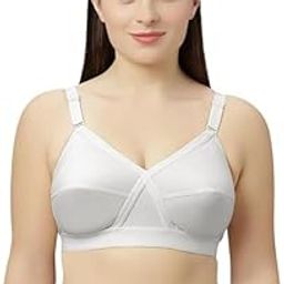 Women's Cotton White T-Shirt Bra Non-Padded Adjustable Straps-image-25
