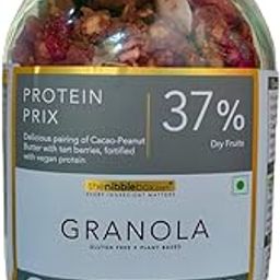 thenibblebox Protein Prix Granola, 500g Jar [37% dry fruits, gluten free, vegan friendly, no refined sugar] 6.6g protein per serving-image-70