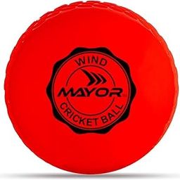 Mayor Cricket Wind Ball for Indoor & Outdoor Street Cricket Rubber Ball (Red)-image-66