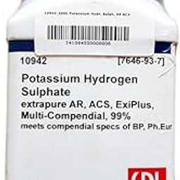 SRL Potassium Hydrogen Sulphate extrapure AR, ACS Grade 99%, 500gm, CAS : 7646-93-7, Molecular Formula : KHSO4,Storage: Room Temperature, Shelf Life: 60 Months for laboratory and industrial use-54