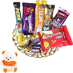 SFU E Com Amazing Chocolate Gift Hamper | Valentine Love Teddy Bear With Chocolate Combo | Valentine Chocolate Hamper | 066-91