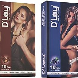 D'lay Dotted Real Feel Condoms for Men | Ultra Soft for Extra Pleasure and Satisfaction | Long Lasted, Lubricated | Chocolate, Blueberry Flavour Condoms - 10 (Pack of 2)-image-15