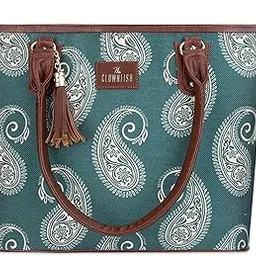 the clownfish Percy Printed Handicraft Fabric Handbag for Women Office Bag Ladies Shoulder Bag Tote for Women College Going Girls-picture-12