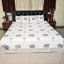 Hand Block Quilted Cotton BEDCOVER-image-98