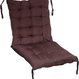 Kuber Industries Microfiber Non Slip Rocking Chair Back and Seat Cushion with Ties (Brown)-picture-19