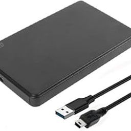 USB 2.0 2.5 Inch SATA to USB External Hard Drive Enclosure HDD/SSD, Black Hard Disk Box Enclosure (Pack of 1) DF6-0