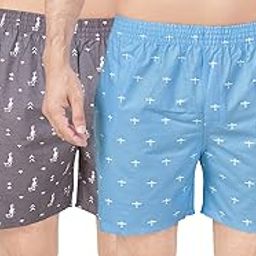 Super Combed Cotton Regular Fit Boxer Shorts with No Marks Waistband & Dual Side Pocket (Pack of 2)-picture-21
