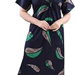 Women's Cotton All Over Print Knee Length Feeding Nighty-image-96