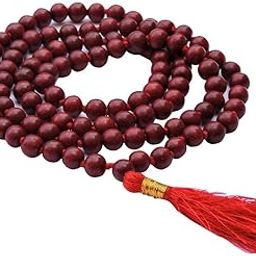 HEALTHANDWEALTH Rosewood Beads Mala | Rosary 8mm Handmade 108+1 Beads Prayer Japa Mala | Unisex Spiritual Wellness Meditation Necklace-image-29