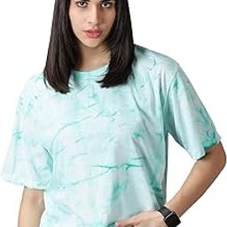 Oversized 100% Cotton Tie-Dye Loose Fit T-Shirt for Women/Girls-image-53