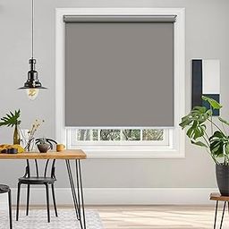 Colornest 100% Blackout Roller Blinds for Windows 52 Inch W X 48 Inch L Roll-Up Shades Sun UV Protection for Home & Office, Linen| Heavy Duty in 38 MM Pole-image-5