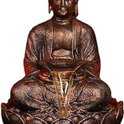 Art Mania Decors 3 Feet Large Kamal Buddha Water Fountain | Led Lighting with Motor | Outdoor/Indoor/Garden Water Fountain | Buddha Fountain for Home Decor | 3 Feet Large (Copper)-image-98