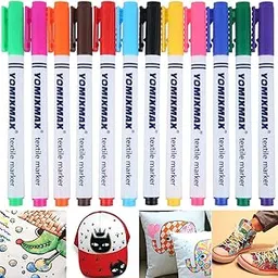 SUPER TOY 12 Fabric Pen Writing Cloth Pen Fabric Marker Washable Colors Fade Resistant DIY Painting Illustration Graffiti Shoes Clothes T-shirt Creative Gift Ideas-picture-9