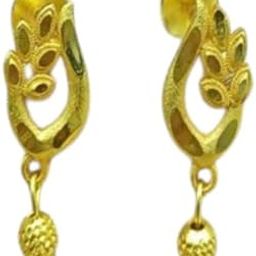 PRS GOLD COVERING women's one gram gold plated earrings drops earrings jewellery-image-93