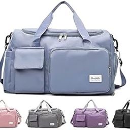 OTISTORES Travel Duffle Bag with Large Capacity Multi Functional Bag Gym Travel Oxford Fabric Lightweight Waterproof with Shoes Compartment Sports Yoga Gym Bag Duffle Fitness Soft Nylon (Multi Color)-48