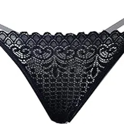 nimra fashion Floral Lace G-String Thong Underwear with Adjustable Straps, Black-picture-12