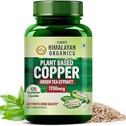 Vlado’s Himalayan Organics Plant Based Copper 1700mcg Supplement with Green Tea Extract | Support Connective Tissues | Good For Bone Health - 120 Veg Capsules-23