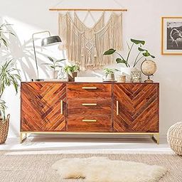 KARINA FURNITURE Wooden Sideboard Cabinet for Bedroom, Living Room | Solid Wood Sideboard Cabinet for Storage | Buffet Sideboard for Dining Room (Natural Finish)-image-5