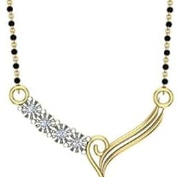 14/18K Yellow/White/Rose Yellow Gold and Diamond Tanmaniya Mangalsutra for Women-image-79