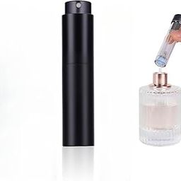 Hidak Dumb Black Mini Travel Perfume Refillable Bottle Spray Empty Atomizer with Perfume Extractor Pump Funnel Pocket Size Bottle (10ml-Black)-picture-38