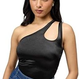 Comfortable & Stylish Black One Shoulder Bodysuit for Women -The Ultimate Fashion Essential for Any Occasion-image-47