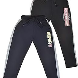 Lux Cozi Boys Modern Fit Premium Combed Cotton Stylish Track Pants with Both Side Pocket | Typography Written | Print May Vary | Pack of 2 |-image-2