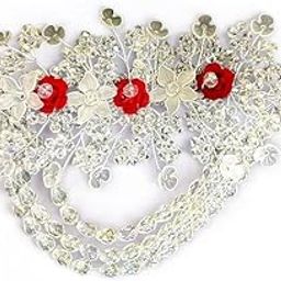 Crystal Latkan Rose Flower Hair Tiara for Bun | Bridal Juda Hair Accessory | Handmade Gajra Headdress for Women & Girls-image-32