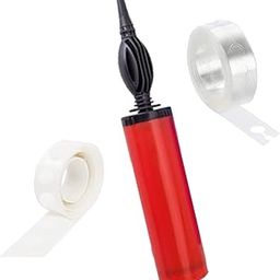 Flyloons Air Balloon Pump with Glue Dot and Balloon Arch Strip for Foil Balloons and Inflatable Toys Party Accessory (Pump, Glue Dots, Balloon Arch Strip, Multicolour), 3 Piece Set-29