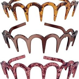 Zig Zag Shark Tooth Hairband Plastic Headband Hair Comb Women Hair Hoop Hair Accessories (6 Pieces)-26