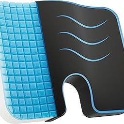 Gel Coccyx Seat Cushion - for Tailbone, Sciatica, Lower Back Pain Relief - Non Slip, Cool and Large Size (18.5 x 15 x 3 Inch, Black, Pack of 1)-picture-32